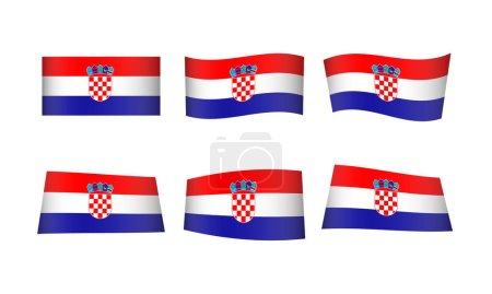 Illustration for Vector illustration, set of flags of Croatia - Royalty Free Image