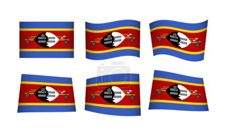 Illustration for Vector illustration, set of flags of Eswatini - Royalty Free Image