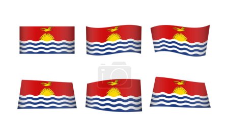Illustration for Vector illustration, set of flags of Kiribati - Royalty Free Image