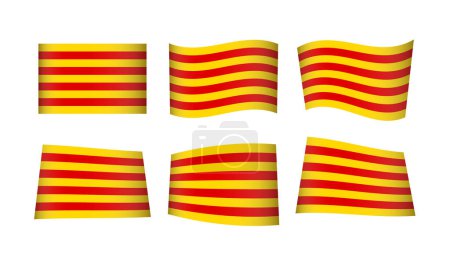 Illustration for Vector illustration, set of flags of Catalonia - Royalty Free Image