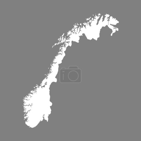 Téléchargez les illustrations : Carte de Norvège. Illustration vectorielle - en licence libre de droit