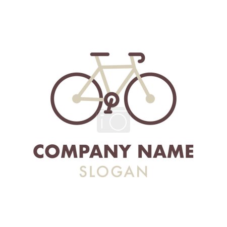 Téléchargez les illustrations : Exemple de modèle de conception de logo de vélo avec le nom de l'entreprise et l'exploration de vélo Slogan - en licence libre de droit