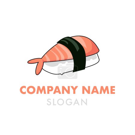 Téléchargez les illustrations : Modèle de logo de conception de logo vectoriel de restaurant de Sushi de nourriture asiatique Exemple de logo - en licence libre de droit