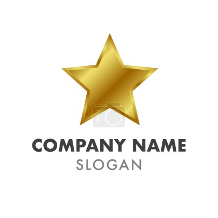 Illustration for Premium Golden Star Logo Idea Vector Template Example - Royalty Free Image