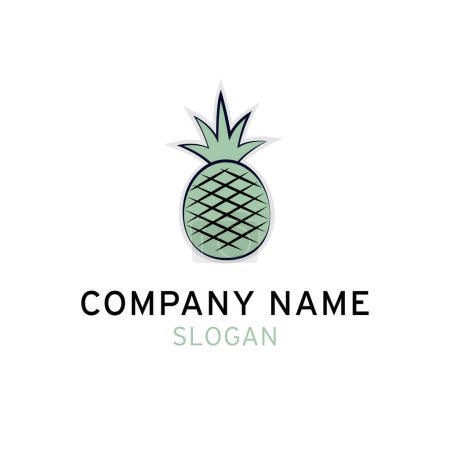 Illustration for Pineapple Fruit Food Logo Design Idea Vector Template - Royalty Free Image