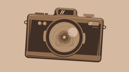 Téléchargez les illustrations : Illustration vectorielle d'icône d'appareil photo vintage rétro - en licence libre de droit