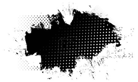 Illustration for Transparent Gritty Grunge Ink Splat Color Halftone Dots Gradient - Royalty Free Image