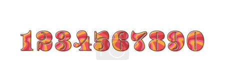 Ilustración de Retro 60 's 70' s Style Numbers Vector Template Set Fondo transparente - Imagen libre de derechos