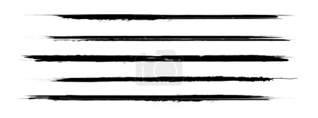 Illustration for Long Grunge Paint Brush Stroke Vector Set Transparent Background PNG - Royalty Free Image