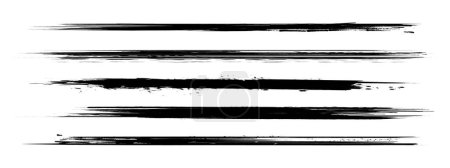 Illustration for Grunge Paint Brush Stroke Vector Set Transparent Background PNG - Royalty Free Image