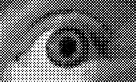 Handmade Dotted Color Halftone Eye Perfect Vector Circles Black Overlay on Transparent Background