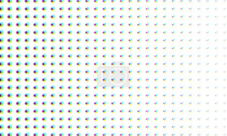 Gradient vectoriel CMJN Color Halftone Abstrait Transparent Overlay Background Pattern 80s Comic Print Close Up Fond d'écran Texture