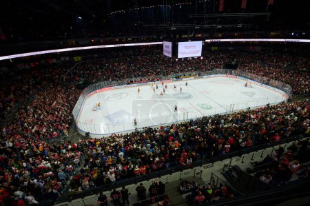 Photo for COLOGNE, GERMANY - JANUARY 2, 2023: Hockey match DEL Koelner Haie - Dusseldorfer EG - Royalty Free Image