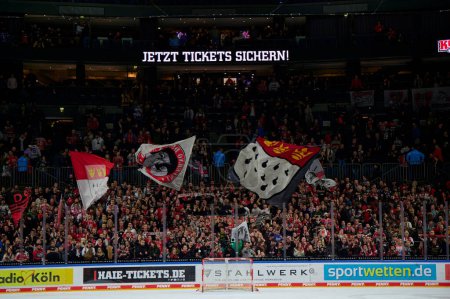 Téléchargez les photos : COLOGNE, GERMANY - JANUARY 2, 2023: Hockey match DEL Koelner Haie - Dusseldorfer EG - en image libre de droit