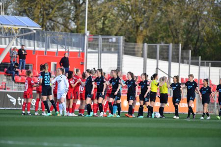 Photo for GERMANY, LEVERKUSEN - APRIL 21, 2023: The match of Women Bundesliga Bayer 04 Leverkusen - TSG 1899 Hoffenheim - Royalty Free Image