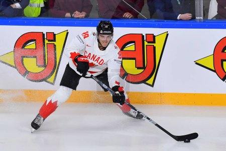 Photo for LATVIA, RIGA - 12.05.23: KREBS Peyton. Game Latvia - Canada. IIHF 2023 Ice Hockey World Championship - Royalty Free Image