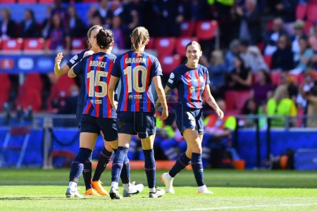 Photo for EINDHOVEN, NETHERLANDS - 3 June, 2023: The final football match of UEFA Women's Champions League FC Barcelona Femeni - VfL Wolfsburg Women at Philips Arena - Royalty Free Image