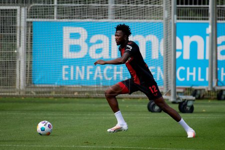 Photo for LEVERKUSEN, GERMANY - 18.07.23: Edmond Tapsoba. Pre season practice FC Bayer 04 Leverkusen at BayArena - Royalty Free Image