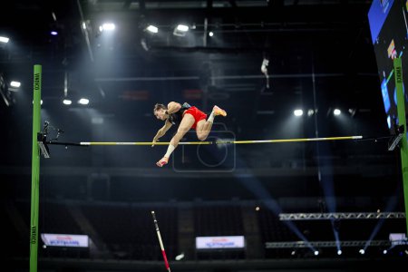 Photo for DUSSELDORF, GERMANY - 4 FEBRUARY, 2024: ZERNIKEL Oleg, ISTAF Indoor. Athletics competition at PSD BANK DOME - Royalty Free Image