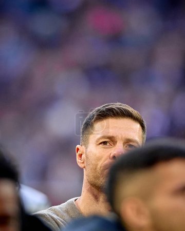 Photo for COLOGNE, GERMANY - 3 MARCH, 2024: Xabi Alonso, Head coach of Bayer 04 Leverkusen during The football match of Bundesliga 1. FC Koeln vs Bayer 04 Leverkusen at Rhein Energie Stadion - Royalty Free Image