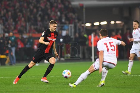 Photo for LEVERKUSEN, GERMANY - 3 APRIL, 2024: The Germany Cup. DFB Pokal match FC Bayer 04 Leverkusen vs Fortuna Duesseldorf at BayArena - Royalty Free Image