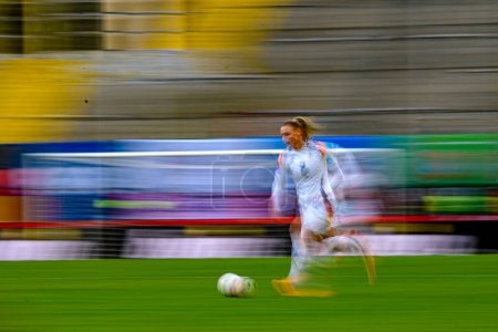 Photo for AACHEN, GERMANY - 9 APRIL, 2024: Sarai Linder, The football match of Germany vs Island at New Tivoli - Royalty Free Image