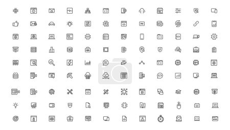 Illustration for Software development icon collection. Programming coding icon set. Programmer and developer symbol - Royalty Free Image