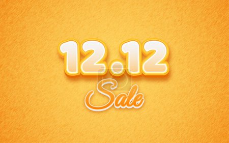 12.12 sale text effect 3d style editable