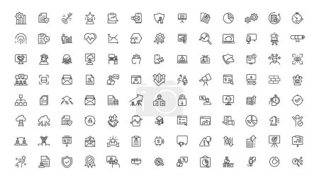 Assessment and analytics linear icons collection.Set of thin line web icon set, simple outline icons collection, Pixel Perfect icons, Simple vector illustration.