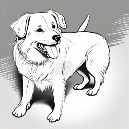 Ilustración de El adorable perro movió su cola y derretió los corazones de todos - Imagen libre de derechos