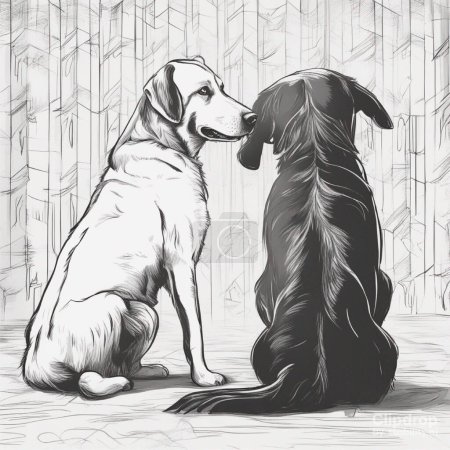 Illustration for The adorable dog wagged its tail and melted everyone's hearts - Royalty Free Image