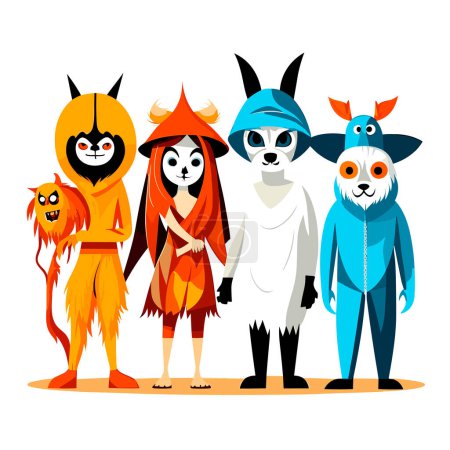Téléchargez les illustrations : Illustration de Halloween Costume effrayant - en licence libre de droit
