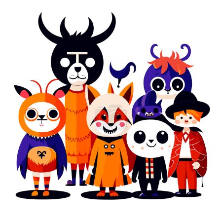 Illustration for Scary Costume halloween illustration - Royalty Free Image