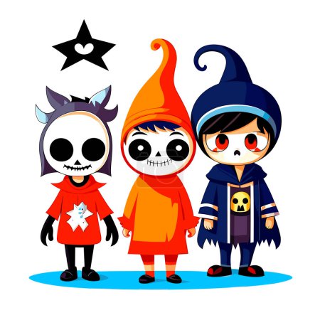 Téléchargez les illustrations : Illustration de Halloween Costume effrayant - en licence libre de droit