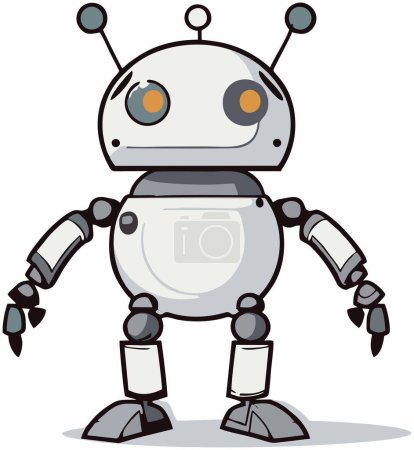 Illustration for Small Robot in Vector Style - Royalty Free Image