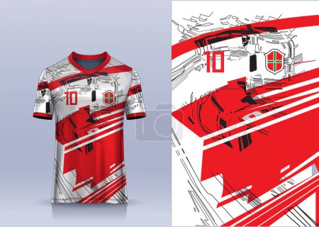 Téléchargez les illustrations : Modèle de maillot de football vectoriel sport t-shirt design - en licence libre de droit