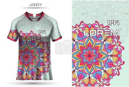 Illustration for T-shirt sport design template, Soccer jersey mockup for football club. uniform front view. - Royalty Free Image