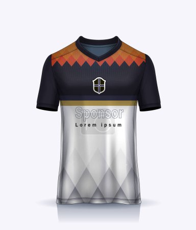 Illustration for Vector soccer jersey design for sublimation, sport t shirt design - Royalty Free Image
