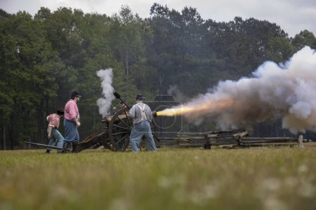 Photo for Civil war reenactment at Port Hudson in Louisiana in 2023. High quality photo - Royalty Free Image