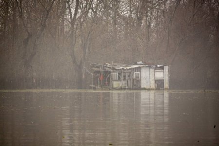 Photo for Old Cajun houseboat in the Atchafalaya Swamp Basin. High quality photo - Royalty Free Image