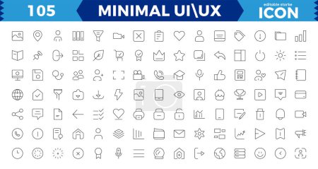  Ensemble essentiel d'interface utilisateur de base, ensemble Mega d'icônes ui ux, collection d'icônes d'interface utilisateur