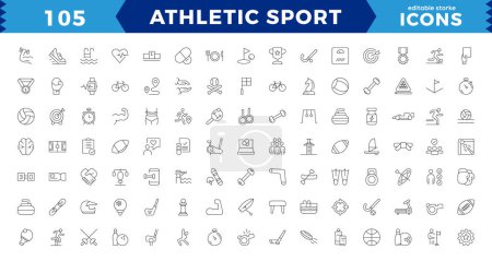 Einfaches Set sportlicher Vector Line Symbole. Pixel Perfekt. Enthält Symbole wie Riding Water Bike, SUP Boarding, Kopfpflege, Windsurfen und vieles mehr. Essbarer Schlaganfall