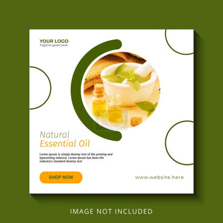 Natural essential oil social media post or banner design