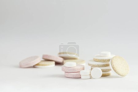 Photo for Pills stack isolated on white - Royalty Free Image