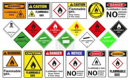 Illustration for Flammable, non-flammable, non-toxic gases and poisonous gases. - Royalty Free Image