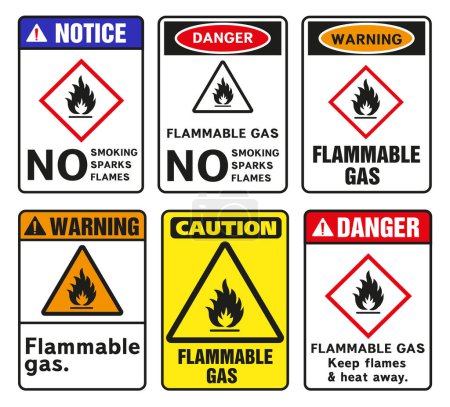 Illustration for Hazardous combustible materials label. - Royalty Free Image