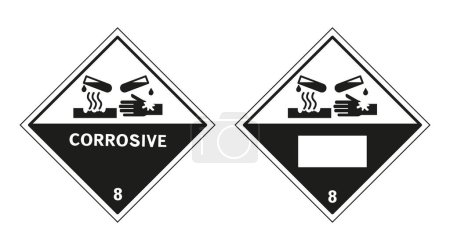 Illustration for Chemical products that are corrosive to metals, corrosive/irritating to skin. Vector graphics. EPS 10. - Royalty Free Image