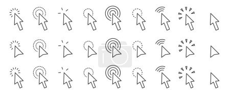 Illustration for Click an icon set. Pointer arrow icons. Cursor vector icons. EPS 10. - Royalty Free Image