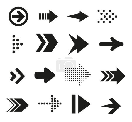 Illustration for Arrow set. Collection of arrow icons. Arrow flat style isolated on white background - stock vector. EPS 10. - Royalty Free Image