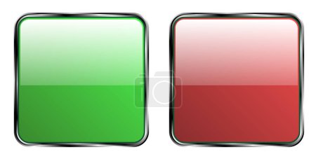 Illustration for Set of colorful design buttons. Accept and reject buttons. Collection of vector buttons. EPS 10. - Royalty Free Image